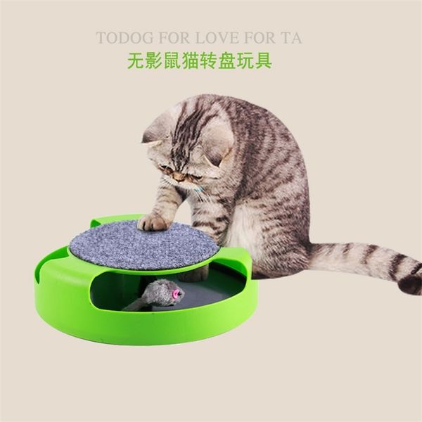 Смешная игрушка для кошачьих питомец с царапин -платкой Turntable Chake Fake Mouse Plastic Game 220623