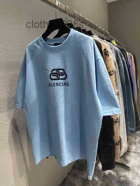 

mens t-shirts fashion couples summer t shirt balencaigass spring and summer high version b family lock print pullover round neck loose casua, White;black