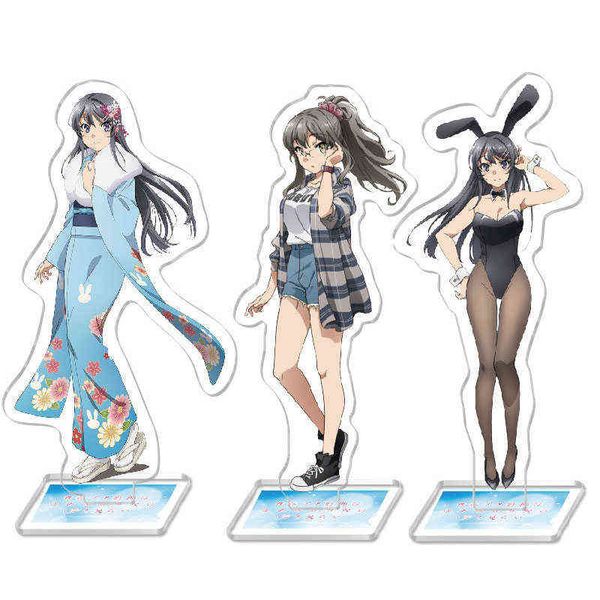 Anime Figura Rascal Não Sonha de Bunny Girl SenPai Acrílico Stand Stand Modelo Sakurajima Mai Personagem Cosplay Coleção Fan Presente AA220318