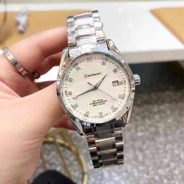 

luxury fashion watches for mens mechanical wristwatches simple stainless steel strap men's european watchdesigner watch, Slivery;brown