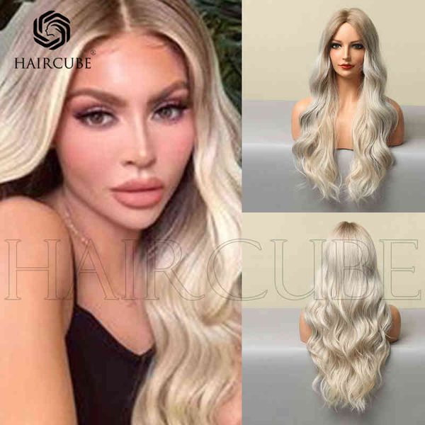 

style neutral platinum women's long curly hair wigs 220527, Black