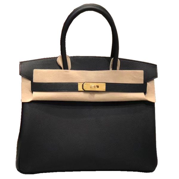 

9a r women's bag brand 30cm handmade high-grade wax line epsom leather luxury classic fashion large capacity tote handbag without shoul