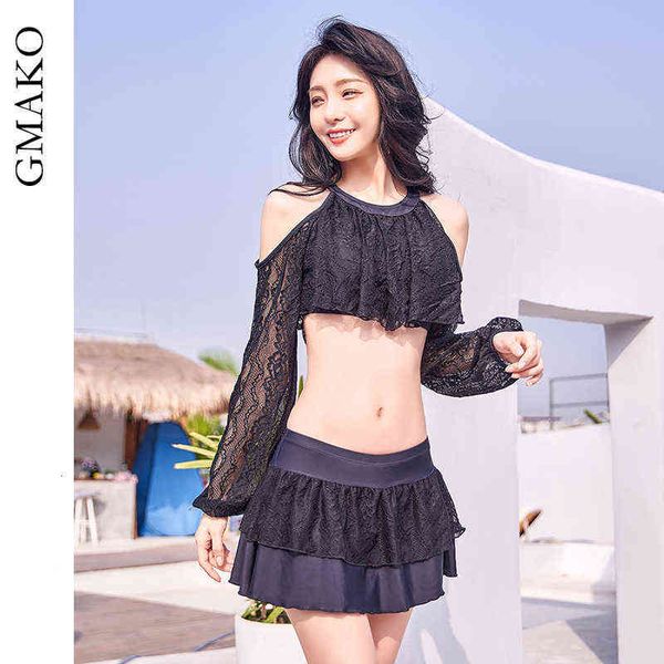 

women's split swimsuit mesh fashion quick drying beach resort, White;black