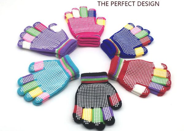 Kinder Anti-Skid Magic Glove Kinder Stretch Gripper Strickhandschuhe Winter warmer Sport voller Finger Finger Finger Finger