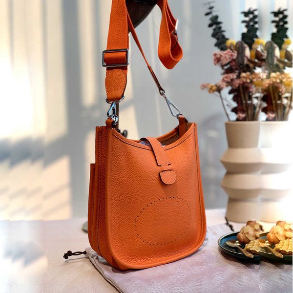 Designer de luxo Lady Nobility Bolsa Bolsa Bolsa Crossbody Sacos Bolsas de Coscela Genuína Couro de Couro Madeira Messenger laranja Messenger laranja