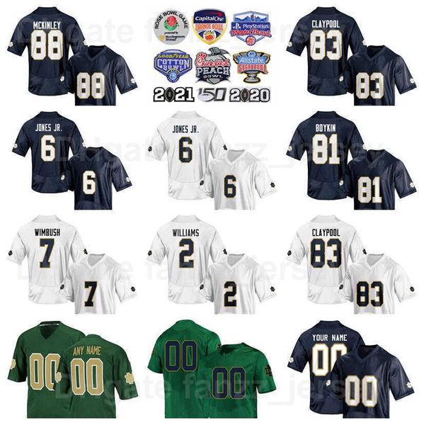 NCAA Football College 88 Javon McKinley Jerseys 6 Tony Jones Jr 83 Chase Claypool 2 Dexter Williams 81 Miles Boykin 7 Brandon Wimbush Man Sale