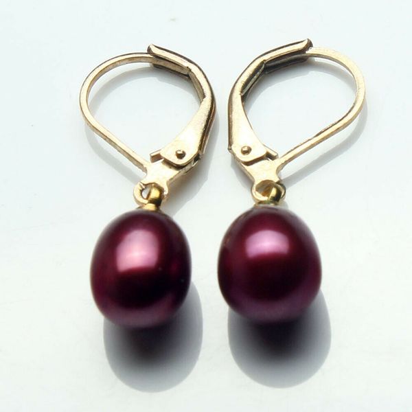 

14k gold-plated natural pearl drop/dangle earrings, Silver