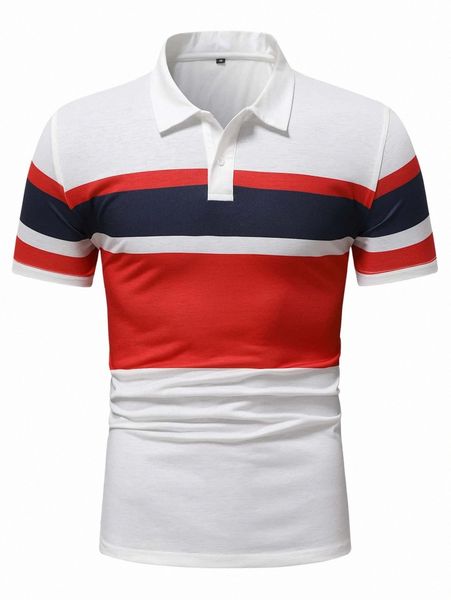 

men color block polo shirt b1rm#, White;black