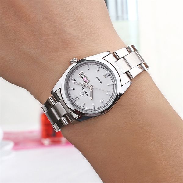 

montre femme wwoor fashion ladies watches waterproof quartz silver clock women automatic date dress wrist watch reloj mujer 220428, Slivery;golden