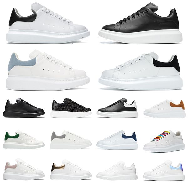

with box alexander running shoes for men women multicolor reflective triple black white leather trainers blue suede white gold red mens