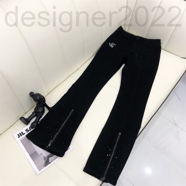 

women's jeans designer sharp goods high-end net red early spring embroidery three-dimensional cut zipper micro pull jeans for women jnd, Blue