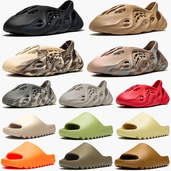 

foam runners sandal slippers slides size 36-48 desert sand bone glow green enflame orange ochre resin soot vermillion mineral blue onyx pure, Black