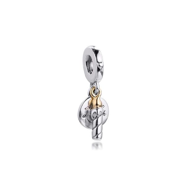 

birthday candle dangle charm 925 sterling silver pendant sparkling beads fits for pandora bracelets jewelry making 2021 new224k, Black