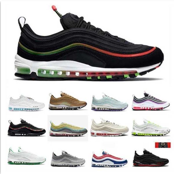 

designer 97s running shoes men women triple black white red leopard pine green sean wotherspoon reflective vintage mosaic royal jesus bred i