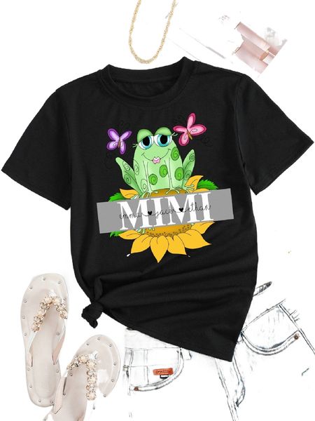 

frog and letter graphic tee v00o#, White