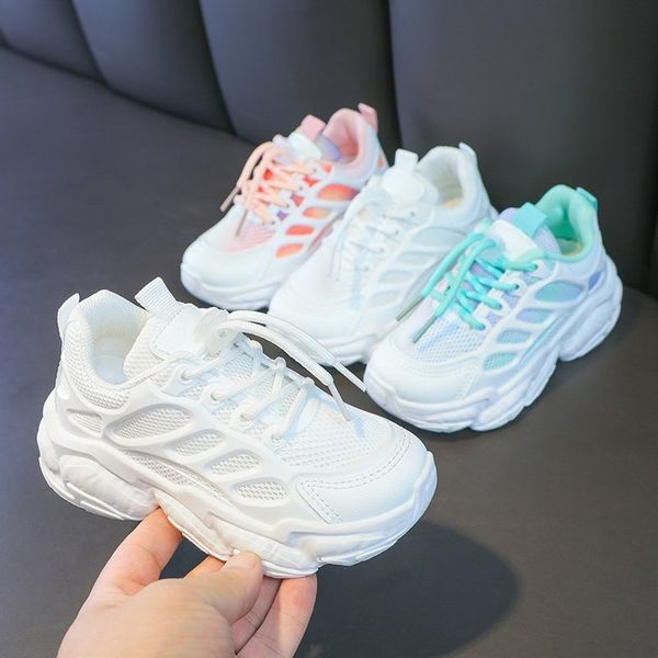 

Children Damping Casual Sneakers Boys Wear-resistant Sneakers Girls Lightweight Shoes Baby Shoes with Breathable, White
