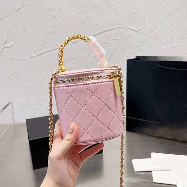 

2022ssw womens classic mini vanity box bucket bags handle totes cute mirror ghw hardware matelasse chain crossbody shoulder outdoor sacoche