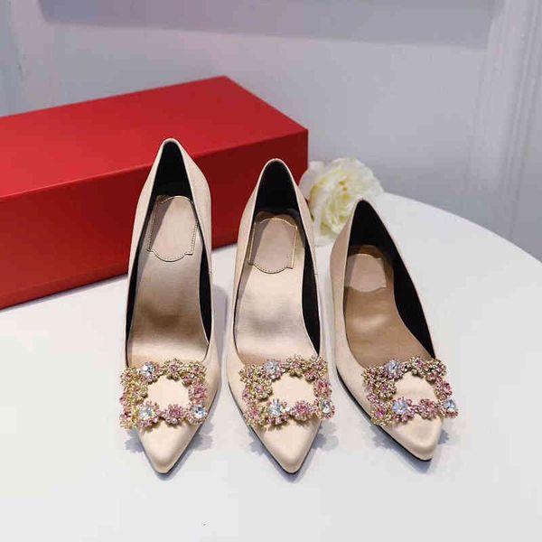 

dress shoes rv square buckle black high-heeled shoes thin middle heel wedding satin red bride pointed single women's jisj