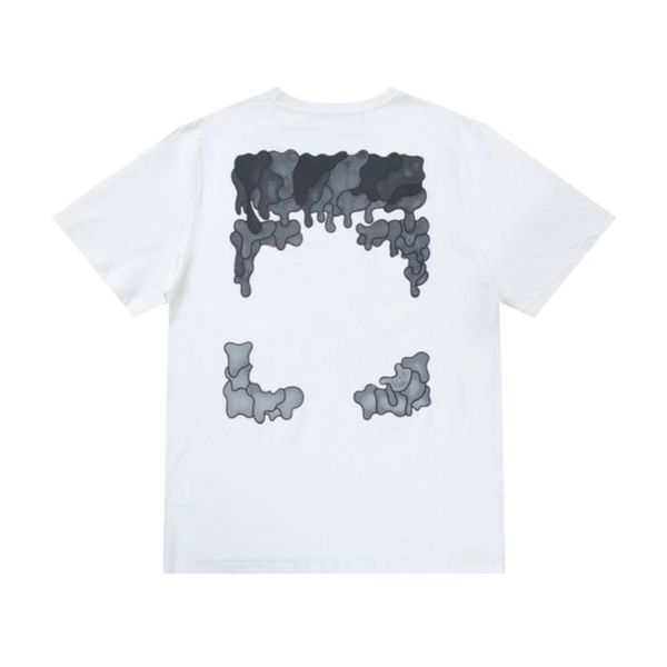 

white fashion brand mens t shirts designer classic back arrow melt gradient t-shirt luxury 3d letter print casual loose clothing women coupl, White;black