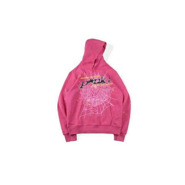 

designer pullover pink sp5der young thug 555555 hoodies senior classic leisure multicolor autumn winter men shoe printing spider web, Black