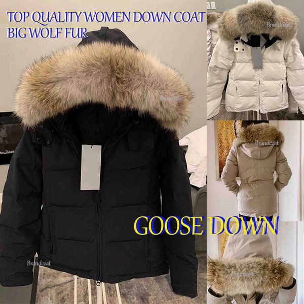 Inverno para baixo casaco moda feminina com pele de lobo real jaqueta feminina pato branco à prova de vento parka longo gola de couro boné casacos quentes