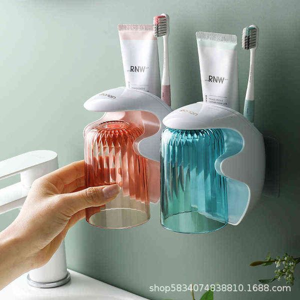 

personal mouthwash cup wall hanging toothbrush rack hole type ip