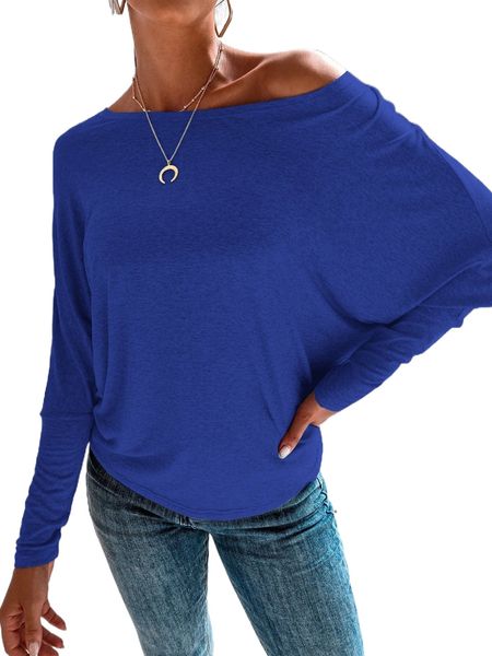 

solid batwing sleeve tee 83fc#, White
