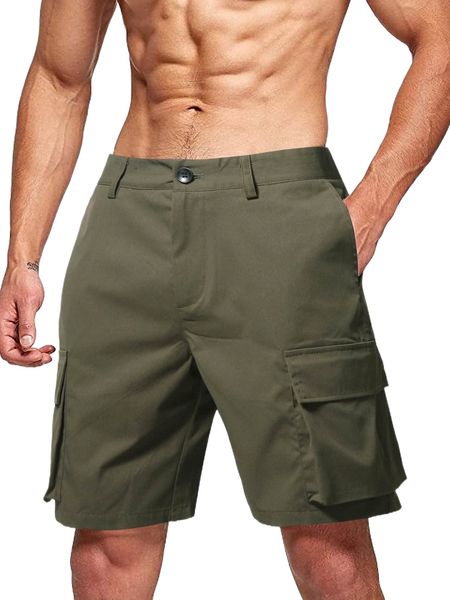 

men flap pockets utility shorts u4xq#, White;black