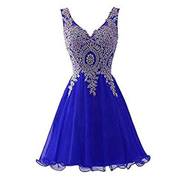 

lace beaded chiffon homecoming dresses short a-line mini graudation cocktail prom party gown a12, Blue;pink