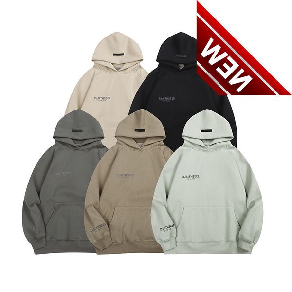 

autumn winter 2022 fog bear of god multi thread ess men's and women's small letter printed couple loose sweater hoodie, Black