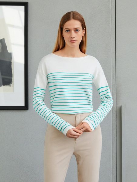 

motf premium wool-mix boat neck sweater r0an#, White;black