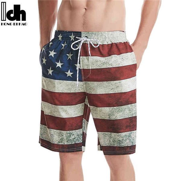 

men's shorts beach pants and american flag capris sports fast drying can be made with specified patterns, White;black