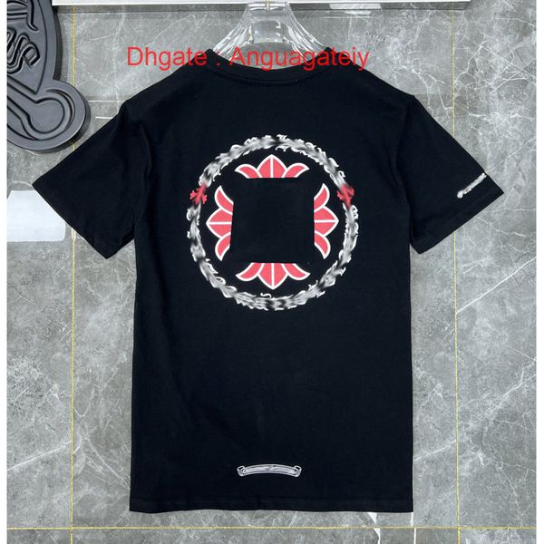 

men's ch women luxury t shirts summer brand man t-shirt fashion cross sanskrit tees letter horseshoe short sleeve designer tshirts boy, White;black