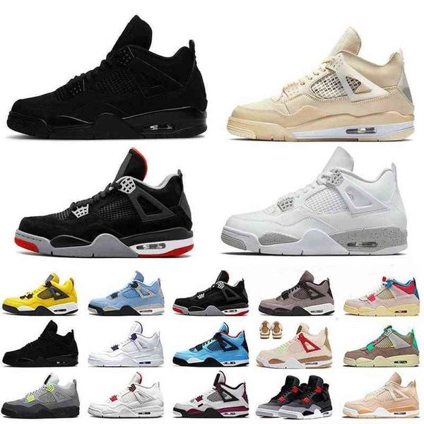 

jumpman 4 basketball shoes fire red thunder black cat sneakers men women trainers bred university blue white oreo sneaker outdoor shoe, Black;white