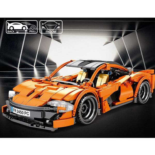 

701708 pull back function sports car kit sportscar supercar roadster model building block toy291e