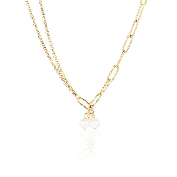 

chains four leaf clover gold cross necklaces for women natural stone pendants mixed ankh mustache chocker crystals, Silver