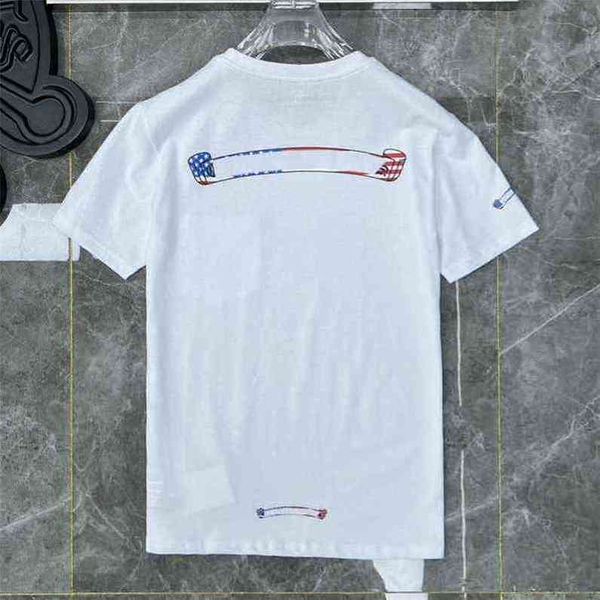 

mens classic ch t shirts short sleeves summer letter horseshoe sanskrit cross print sweatshirts t-shirts woman designer loose tees wwpl, White;black