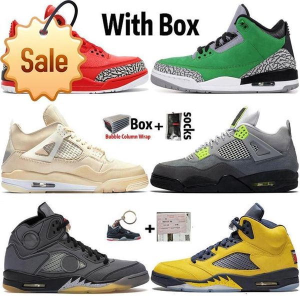

2022 with box high jumpman 4 4s sail neon mens basketball shoes 3 3s grateful tinker 5 5s michigan sports trainers retros sneakers256y