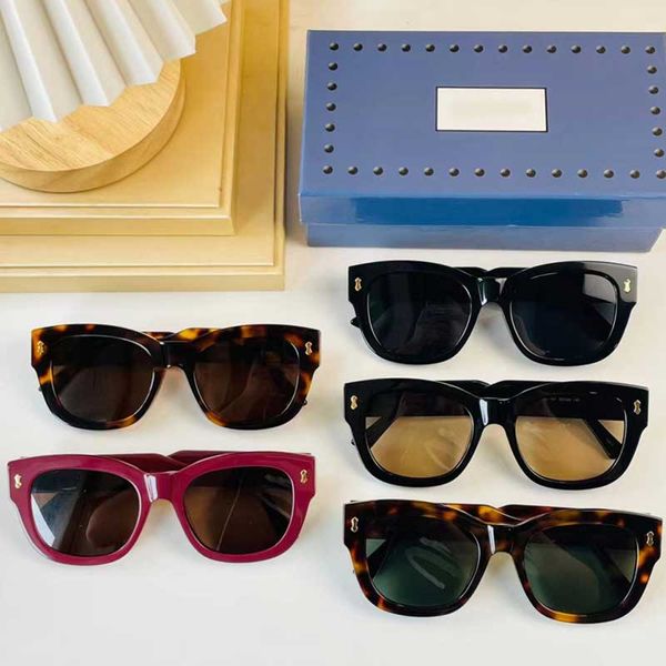 

trendy brand acetate sunglasses 0811s luxury style men's women's metal rivet rectangular frame self-driving travel beach uv400 gla, White;black