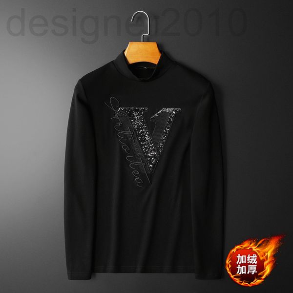 

men's t-shirts designer 2021 autumn and winter new double-sided cashmere half high collar plush long sleeve fashion casual bottoming sh, White;black