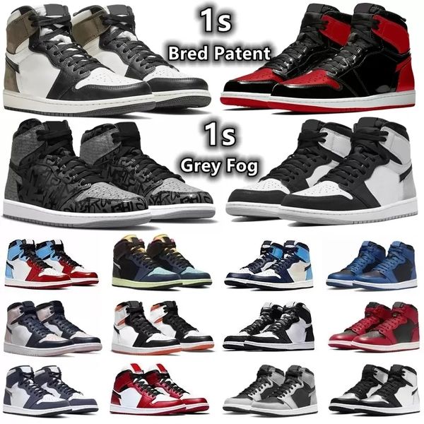 

1 1s mens basketball shoes sneakers grey fog yellow toe rebellionaire bred patent dark mocha marina blue bubble gum obsidian shadow men