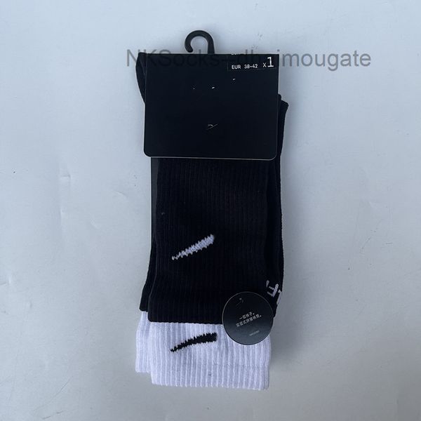 

men fashion classic socks hook brand color stitched men's women's long tube sports training sock street couple middle tubes luxury, Black