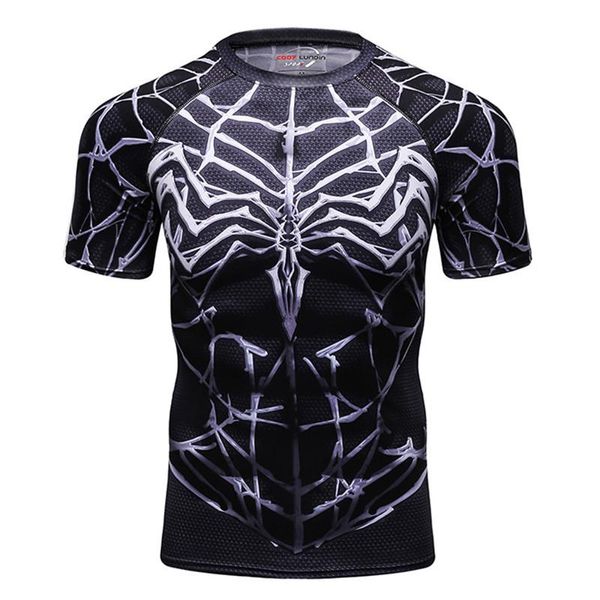 T-shirt da uomo Compressione MMA Rashguard Mantieniti in forma Fitness Maniche corte Strato base Pelle attillata Sollevamento pesi Elastico Uomo