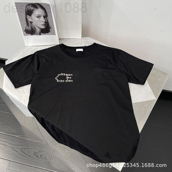 

women's t-shirt designer [correct version]family c produced pin letters in early spring, short sleeve round neck, loose and fashionable, White