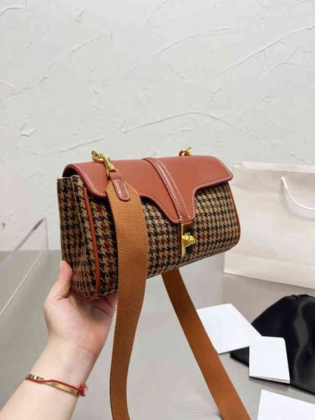 

women luxurys designers shoulder bags luxury brand fashion simple houndstooth square clutch women's designer real leather mobile phone