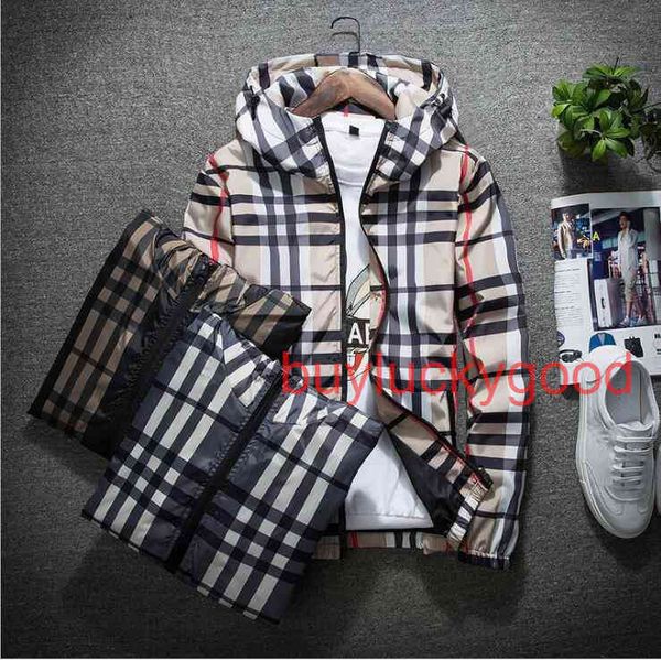 

good brand coat men's fashion spiritual society guy hooded jacket youth korean slim grid jacket giyr, Black;brown