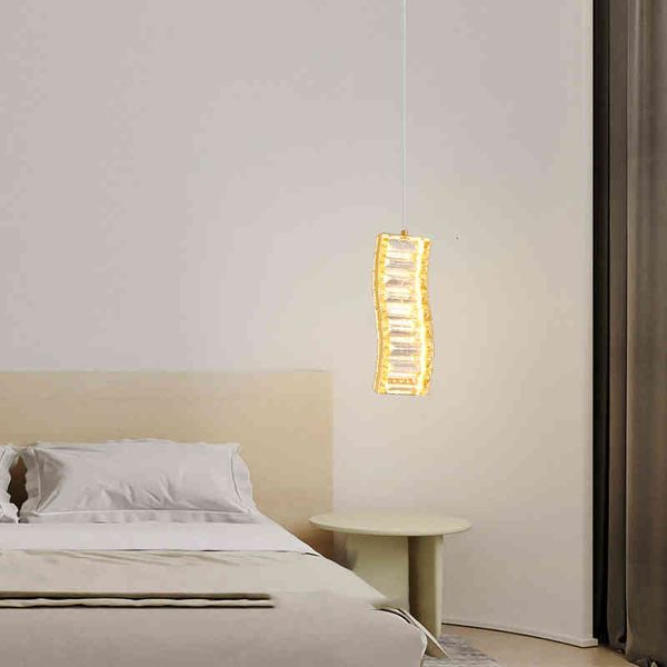 

pendant lamps postmodern bedroom bedside chandelier light luxury creative personality all copper crystal single head dining room lamp bar ar