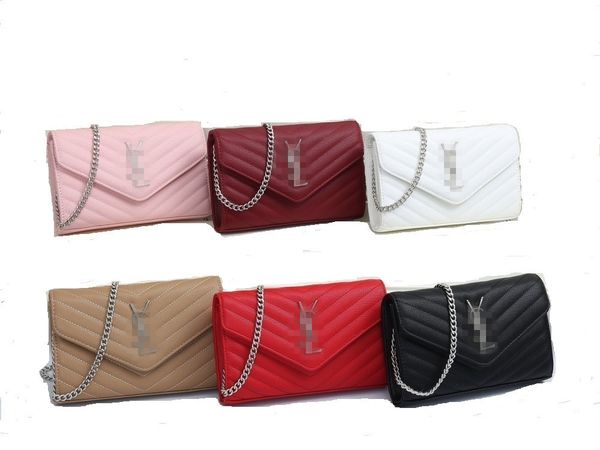 

yslity 2022 women bags flap gold silver chain shoulder handbag luxury designer the tote bag lady clutch messenger crossbody lvs purse louise, Red;black