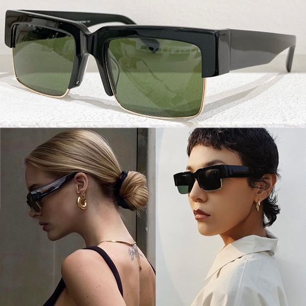 

popular men and women famous brand rectangular metal frame sunglasses sf276s mazzucchelli acetate upper frame with original box, White;black