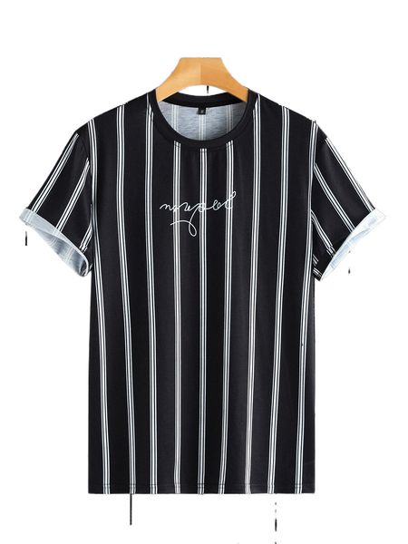 

men striped & letter graphic tee c8pl#, White;black